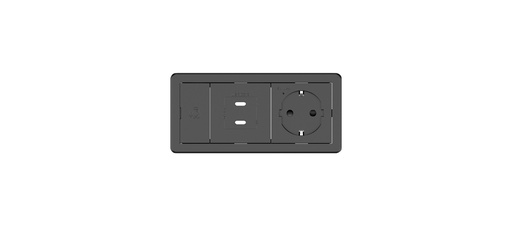 [80-000311] [KRAMER] T-IN2-REC1(B) Baseline, Black In-Table elegant tabletop connectivity for 2 modules