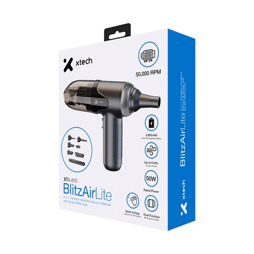 [INTC-AC010XTK31] Xtech BlitzAirLite 2in-1 Hand Vacuum Blower 50K RPM XTA-810